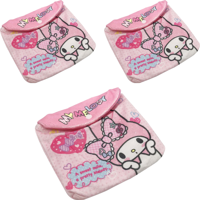 MY MELODY 美樂蒂 絨毛收納袋, 美樂蒂 粉色, 3個