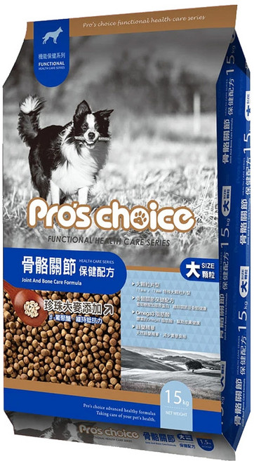 福壽實業 Pro's choice 博士巧思 成犬 機能乾飼料 大顆粒, 骨骼關節保健, 15kg, 1袋