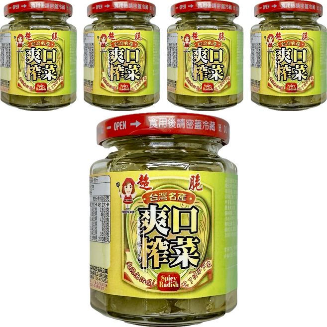 譽方媽媽 超爽口榨菜, 240g, 5罐