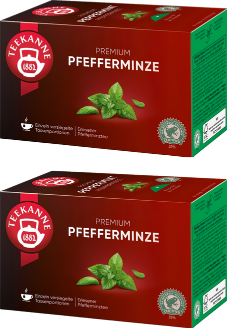 TEEKANNE 恬康樂 Premium Peppermint 薄荷草本茶, 2.25g, 20入, 2盒