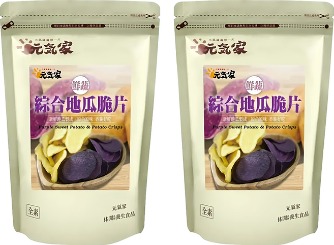 元氣家 綜合地瓜脆片, 100g, 2包