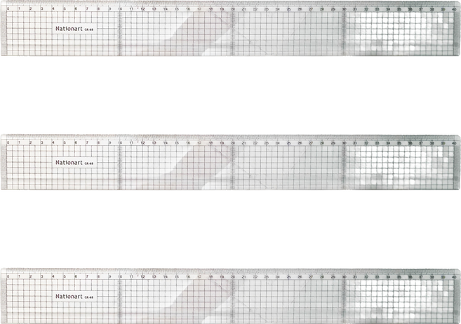 Nationart 勾引切割直尺 T05-CR40 長 40cm x 寬 5cm, 透明色 + 黑色刻度, 3個