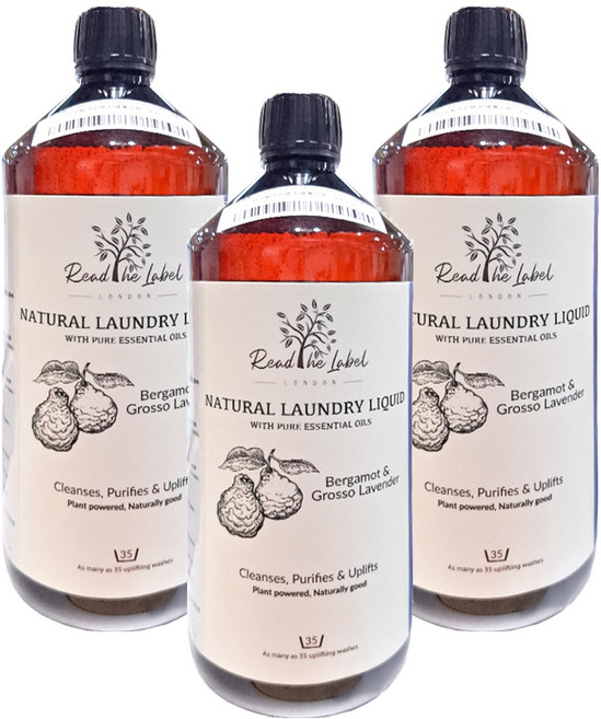 英國製 Read The Label by Vanilla Blanc 頂級天然衣物洗衣精 柑橘薰衣草, 1kg, 3瓶