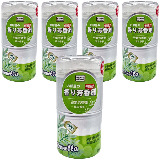 live mama 生活老媽 倒滴芳香劑, 5個, 草本香茅, 200ml