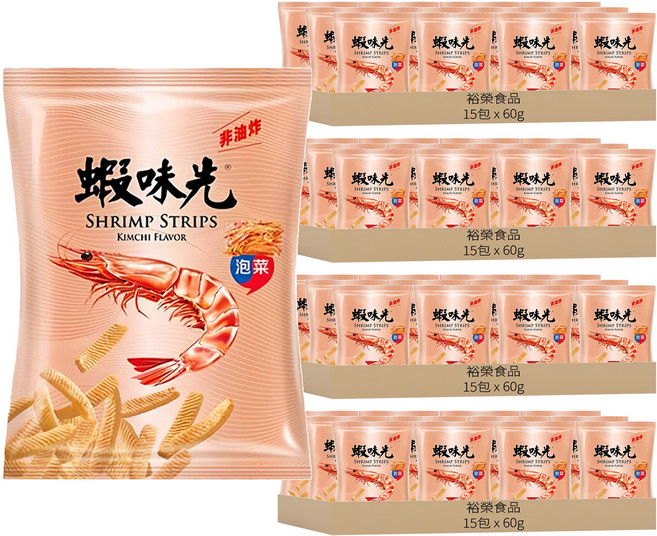 裕榮食品 蝦味先 泡菜, 60g, 60包