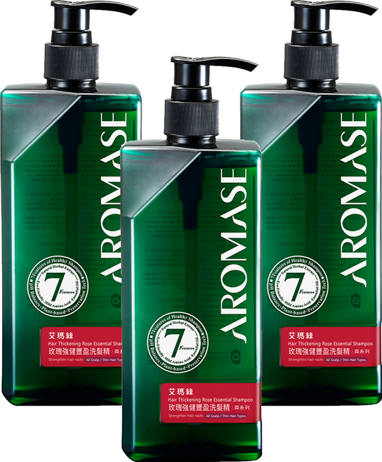 AROMASE 艾瑪絲 玫瑰強健豐盈洗髮精, 3個