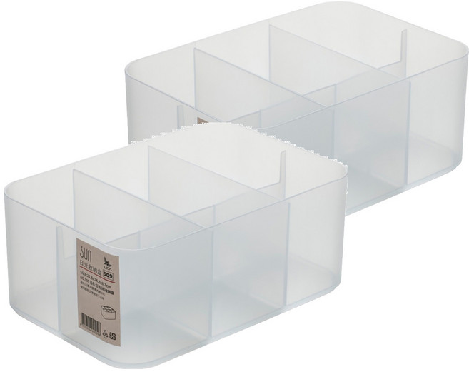 UDA 有達 日光6格收納盒 21.5 x 14.8 x 8.7cm 2個, 白色, 4個