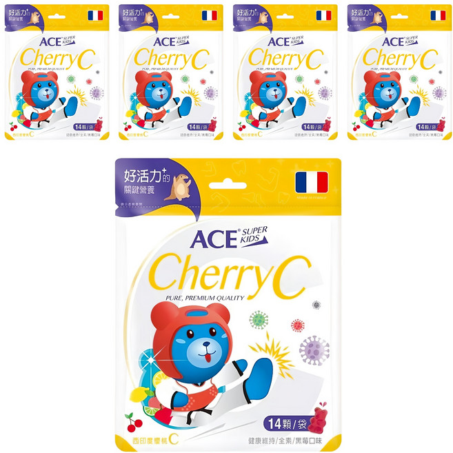 ACE 西印度櫻桃C軟糖, 5包, 14顆
