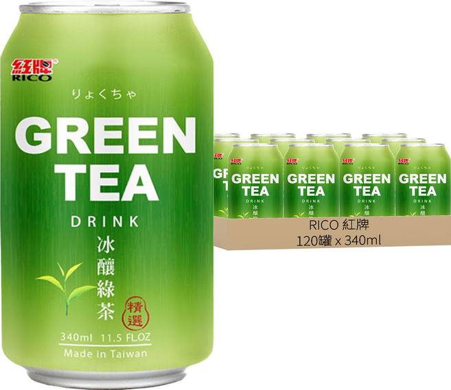 RICO 紅牌 冰釀綠茶, 340ml, 120罐