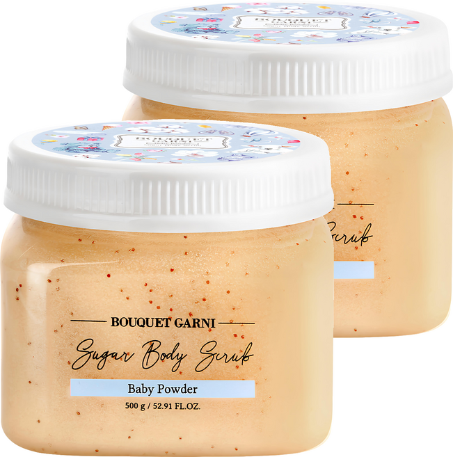 BOUQUET GARNI 身體磨砂膏 嬰兒爽身粉香, 500g, 2罐
