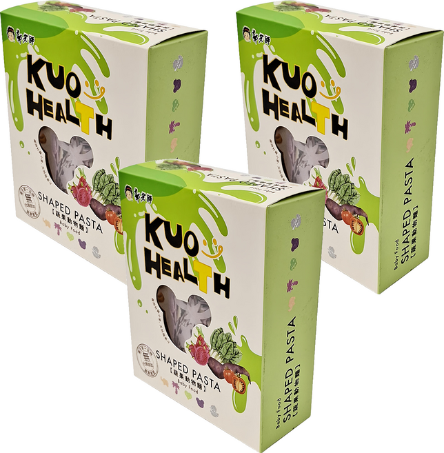 KUO HEALTH 郭老師 純手工無添加寶寶蔬果義大利麵 動物麵 8個月以上, 150g, 3盒