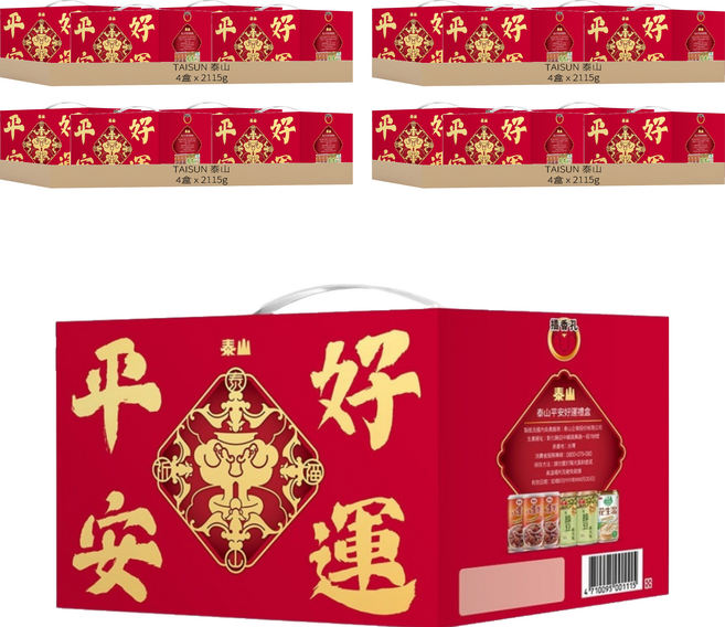 TAISUN 泰山 平安好運禮盒 八寶粥 3罐 + 綠豆湯 2罐 + 花生湯, 2115g, 16盒