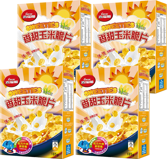 Cerear 喜瑞爾 香甜玉米脆片, 185g, 4盒