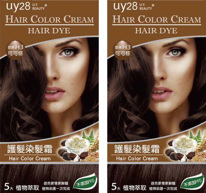uy28 優雅美體 護髮染髮霜, 奶茶可可棕色, 2盒