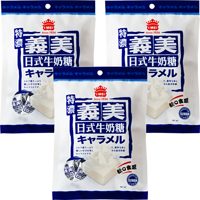 義美 日式牛奶糖 特濃, 105g, 3袋