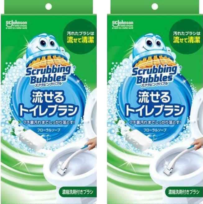 SC Johnson 莊臣 可溶解式含洗劑馬桶刷組, 白色, 2組