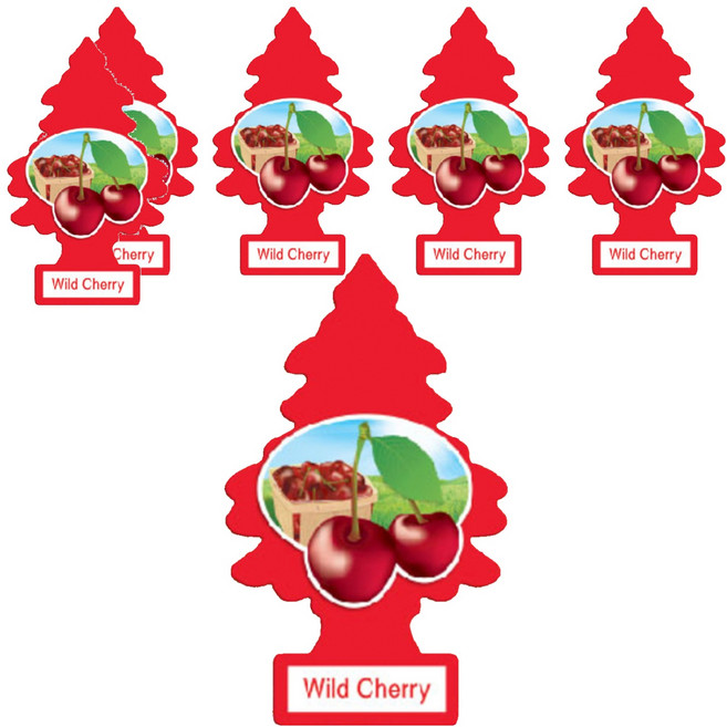 Little Trees 小樹香片 野櫻桃 香味持久自然 適用於車內、家庭、辦公室, 7g, 6片