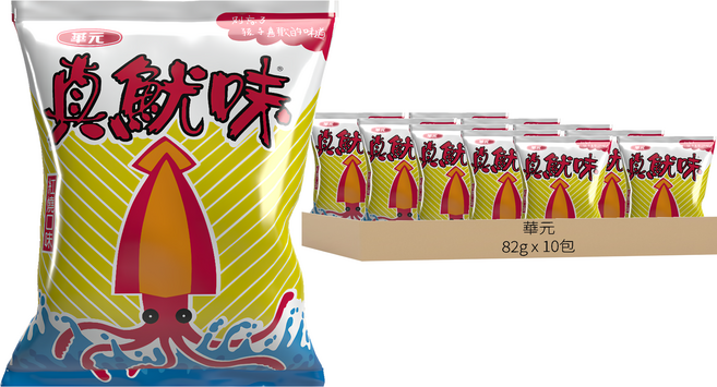 華元 真魷味 紅燒口味, 82g, 10包