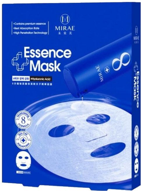 MIRAE 未來美 玻尿酸保濕微分子精華面膜 8分鐘鑽石彈面膜, 25ml, 4片, 1盒