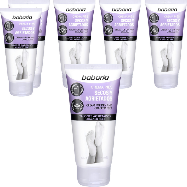 babaria 足部乾燥龜裂護理霜 尿素配方 舒緩乾燥和敏感肌膚 軟化角質 深層滲透 有效滋潤 修護龜裂腳跟, 150ml, 1條, 6件