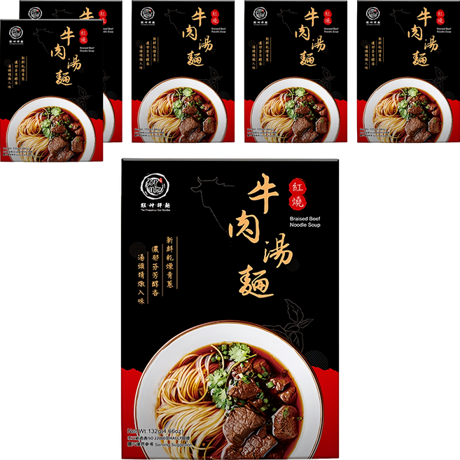 大甲佳旭 紅燒牛肉湯麵 新鮮乾燥青蔥 濃郁芬芳醇香, 132g, 6盒