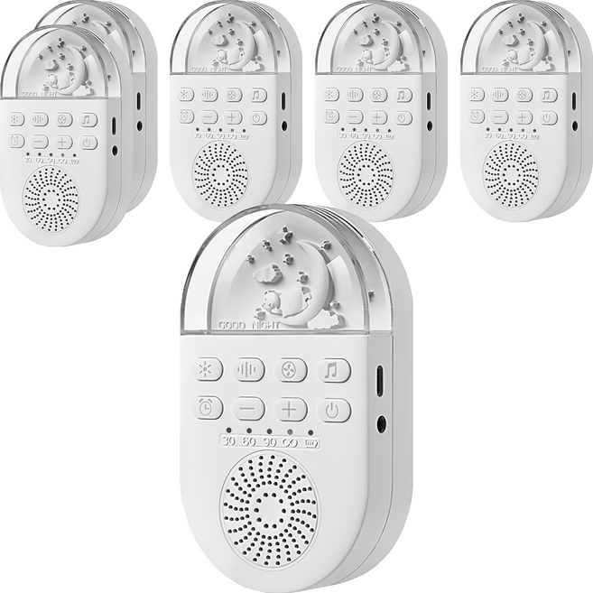 便攜式LED夜燈白噪音安撫除噪助眠儀 24首經典音樂 冷暖燈切換 定時功能 附便攜掛繩、USB線, Q8-02, 6個