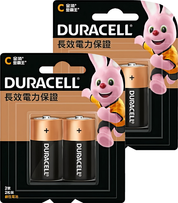 DURACELL 金頂 台灣公司貨 鹼性電池 2號, 2顆, 2組