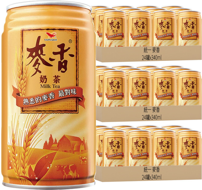 統一 麥香 奶茶, 340ml, 72罐