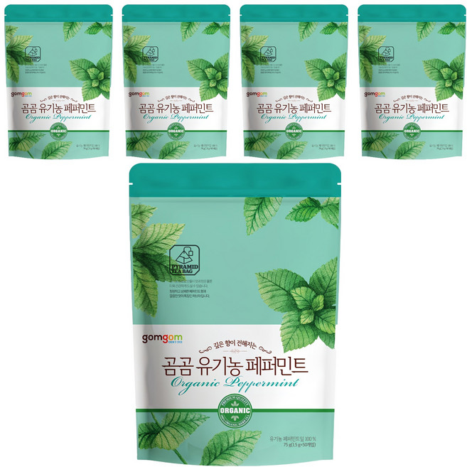 gomgom 薄荷茶, 1.5g, 50包, 5袋
