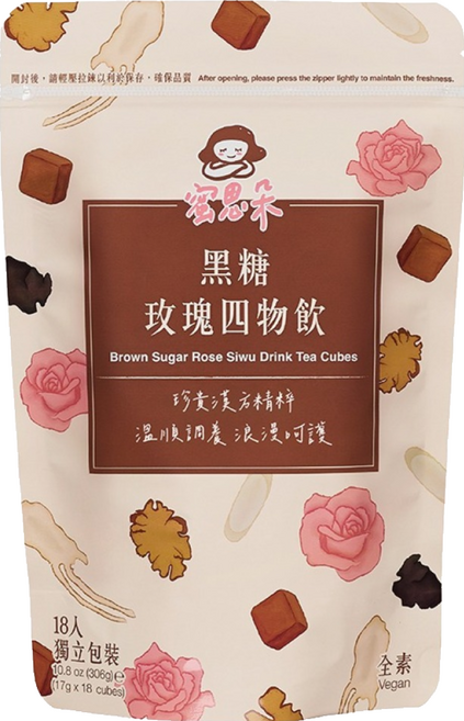 蜜思朵 黑糖玫瑰四物飲 獨立包裝 方便攜帶, 17g, 18個, 1袋