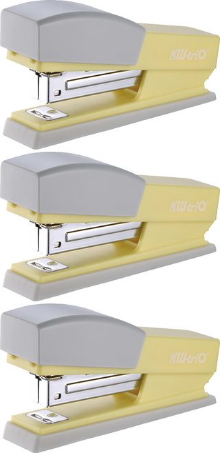 KW-triO 堡勝企業 3號站立式訂書機 55x6, 黃色, 3個
