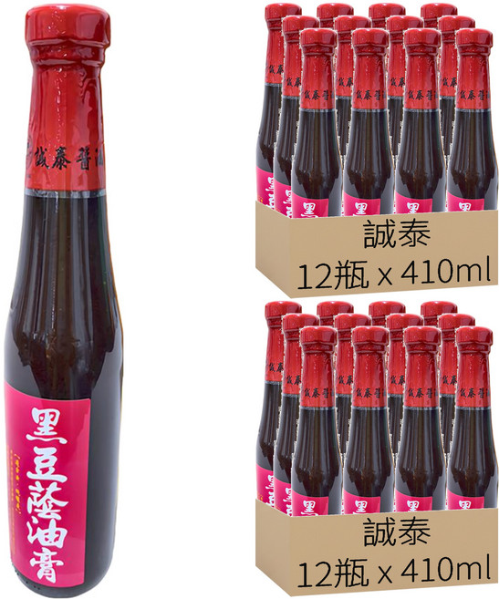 誠泰 黑豆蔭油膏, 410ml, 24瓶