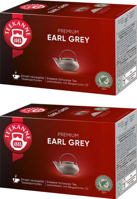 TEEKANNE 恬康樂 Premium Earl Grey 伯爵紅茶, 2個, 2g, 20個裝