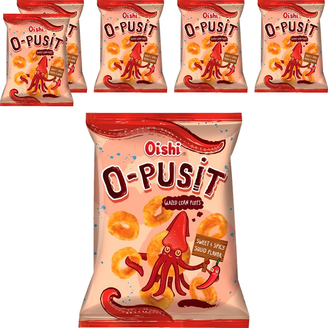 Oishi 上好佳 辣魷魚口味餅乾, 6包, 80g
