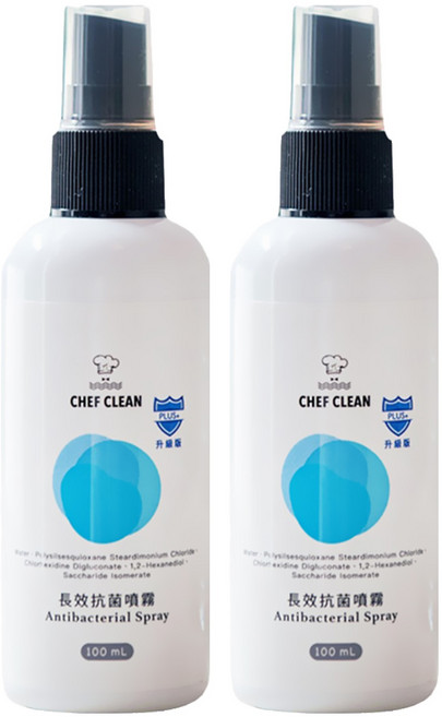 CHEF CLEAN 淨毒五郎 長效抗菌噴霧+Plus升級版, 100ml, 2瓶