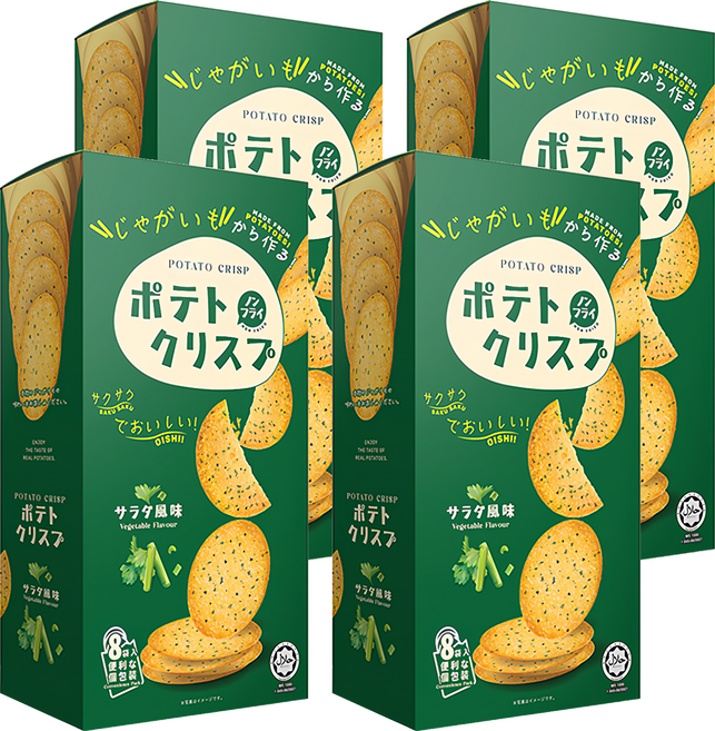 Win2 日本版 馬鈴薯脆餅 蔬菜味, 4盒, 160g