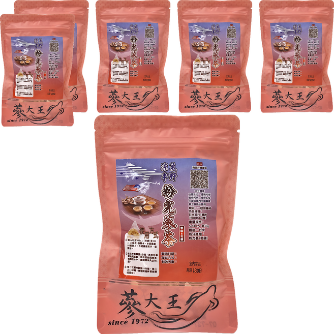 蔘大王 涼氣半野粉光蔘茶包, 5g, 10個, 6包