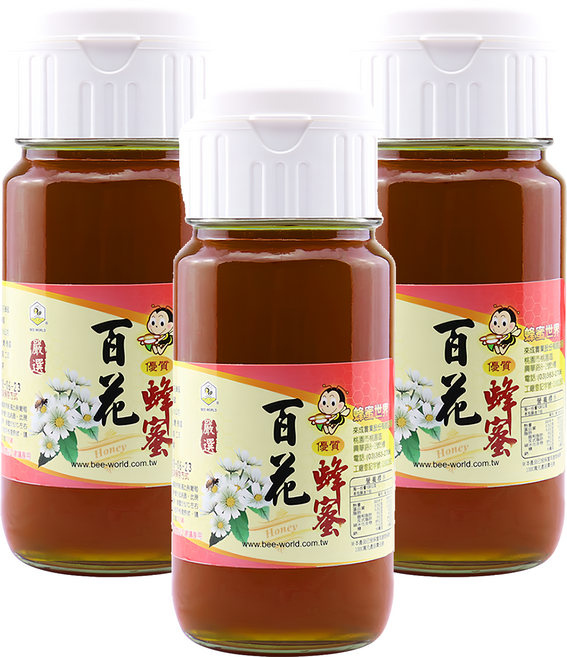 BEE WORLD 蜂蜜世界 嚴選台灣百花蜂蜜 700g, 3罐