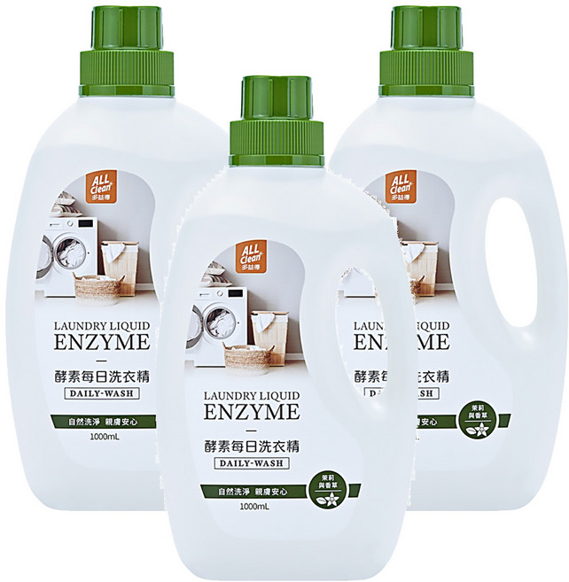 do it 多益得 ALL Clean 酵素每日洗衣精 茉莉與香草, 1L, 3瓶
