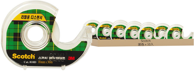 3M Scotch 810 神奇膠帶附膠帶台, 10入, 透明