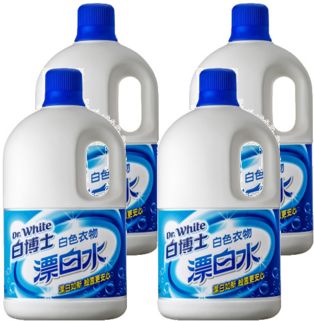 Dr.White 白博士 漂白水 白色衣物, 2kg, 4桶