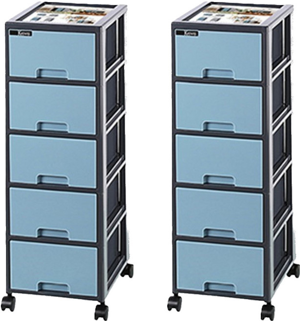 KEYWAY 聯府 維基 A4深型五層櫃 附輪 DA850-1, 5層, 藍色, 2個