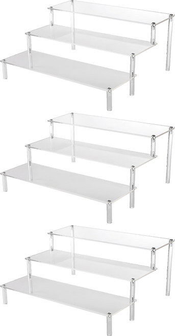 壓克力展示架 40cm 3層, 透明色, 3個