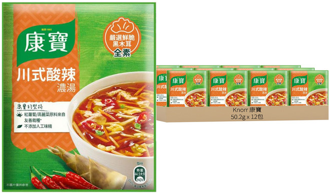 Knorr 康寶 自然原味 川式酸辣濃湯, 100.4g, 6袋