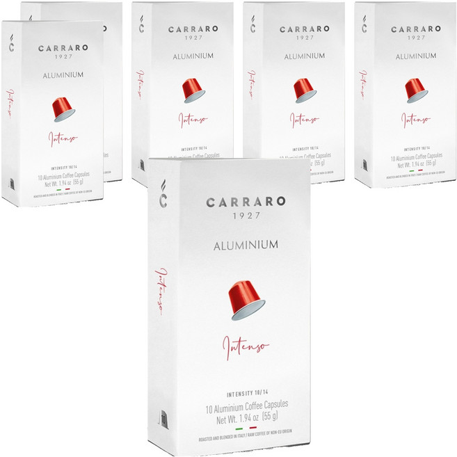 CARRARO 香濃義式 INTENSO 咖啡膠囊 適用Nespresso Original 膠囊咖啡機, 6個, 5.5g, 10個裝