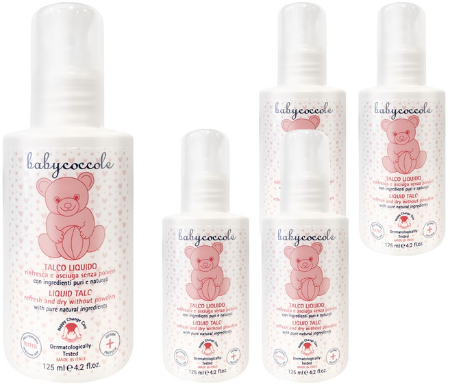 babycoccole 寶貝可可麗 寶寶液態爽身粉, 125ml, 5瓶