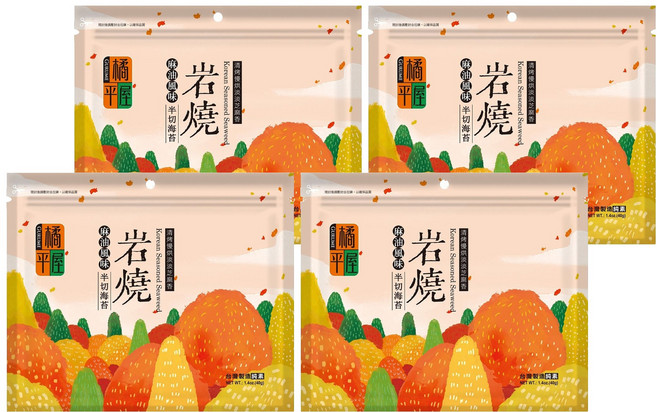 橘平屋 岩燒半切海苔 麻油風味, 40g, 4包