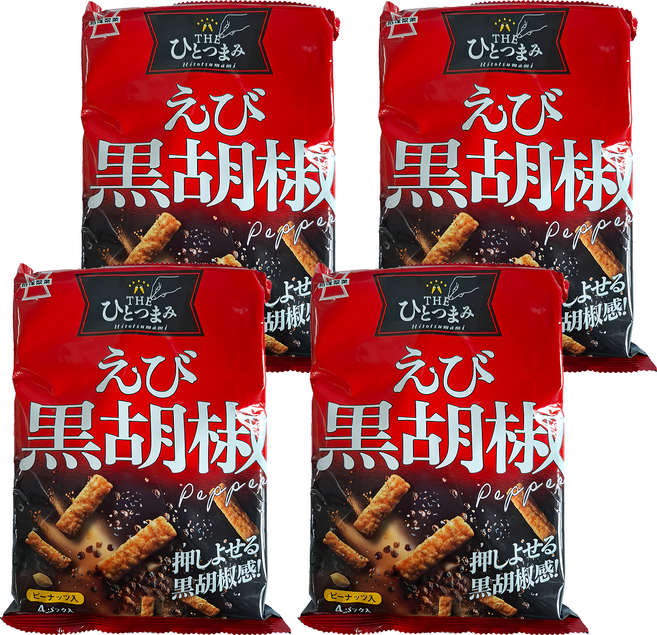岩塚製菓 米果 黑胡椒蝦風味, 80g, 4包