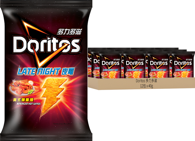 Doritos 多力多滋 玉米片 美式辣雞翅, 40g, 12包