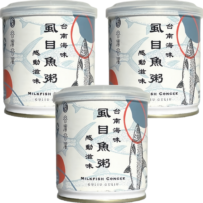 GULIUGULIU 谷溜谷溜 虱目魚粥, 3罐, 300ml